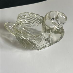 Clear Glass Swan Figurine - Decorative Home Art